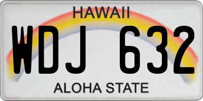 HI license plate WDJ632