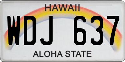 HI license plate WDJ637