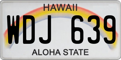HI license plate WDJ639