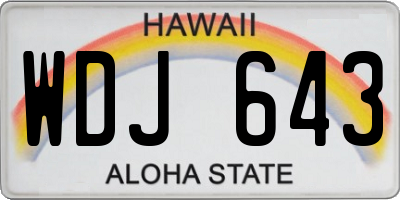 HI license plate WDJ643