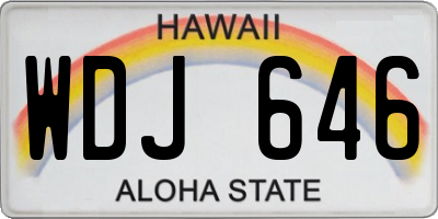 HI license plate WDJ646