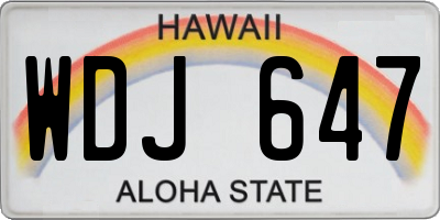 HI license plate WDJ647
