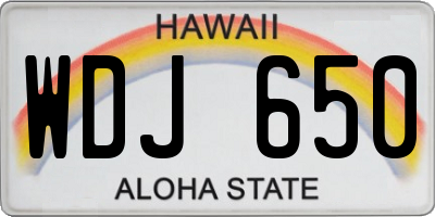HI license plate WDJ650