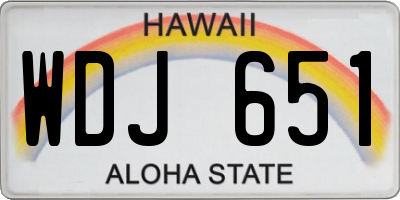 HI license plate WDJ651