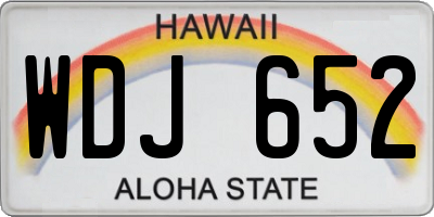 HI license plate WDJ652