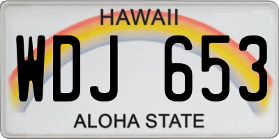 HI license plate WDJ653