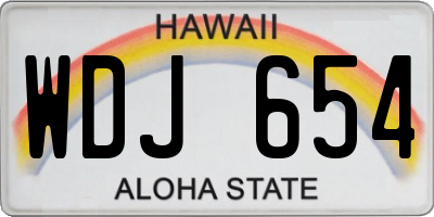 HI license plate WDJ654