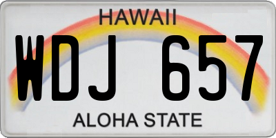 HI license plate WDJ657