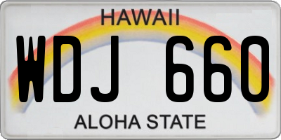 HI license plate WDJ660