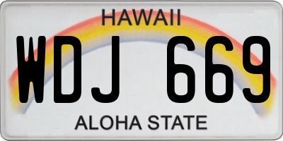 HI license plate WDJ669