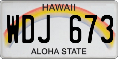 HI license plate WDJ673