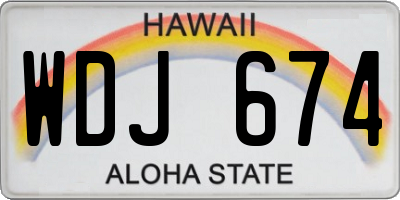 HI license plate WDJ674