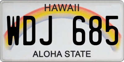 HI license plate WDJ685