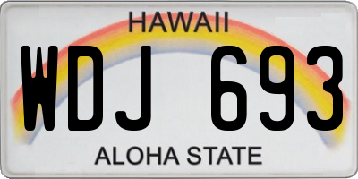 HI license plate WDJ693