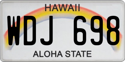 HI license plate WDJ698
