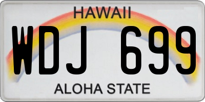 HI license plate WDJ699