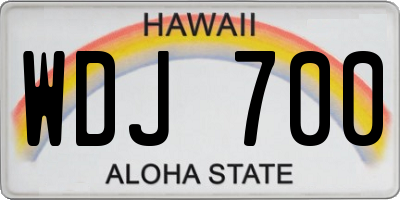 HI license plate WDJ700