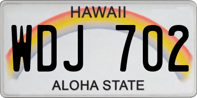 HI license plate WDJ702