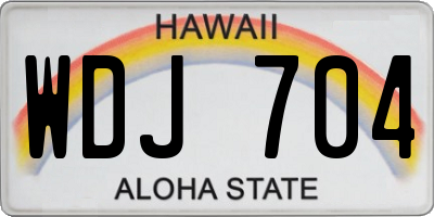 HI license plate WDJ704