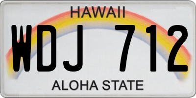 HI license plate WDJ712