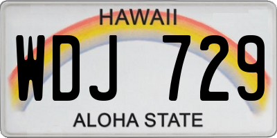 HI license plate WDJ729