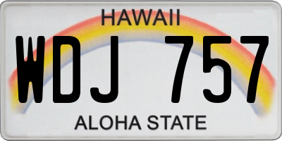 HI license plate WDJ757