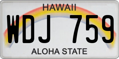 HI license plate WDJ759