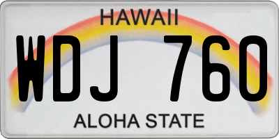 HI license plate WDJ760
