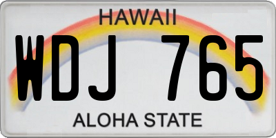 HI license plate WDJ765