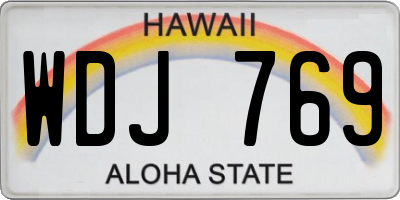 HI license plate WDJ769