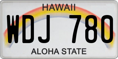 HI license plate WDJ780