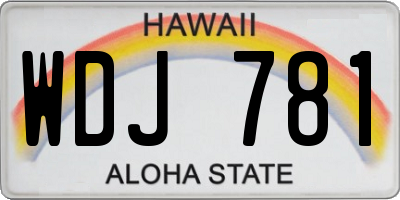 HI license plate WDJ781