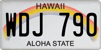 HI license plate WDJ790