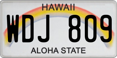 HI license plate WDJ809