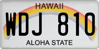 HI license plate WDJ810