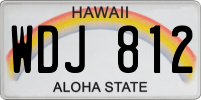 HI license plate WDJ812