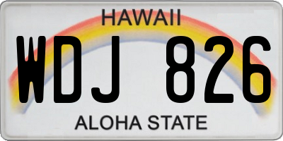 HI license plate WDJ826