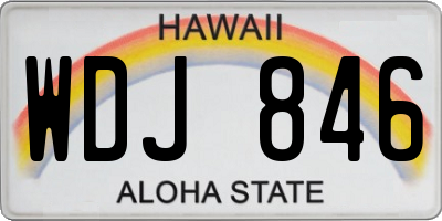 HI license plate WDJ846