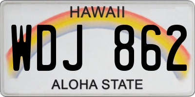 HI license plate WDJ862