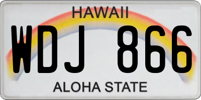 HI license plate WDJ866