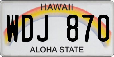 HI license plate WDJ870