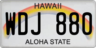 HI license plate WDJ880