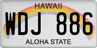 HI license plate WDJ886