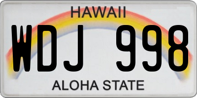 HI license plate WDJ998
