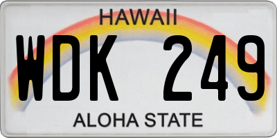 HI license plate WDK249