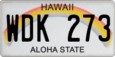 HI license plate WDK273
