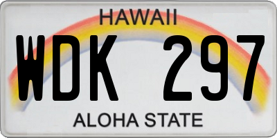 HI license plate WDK297