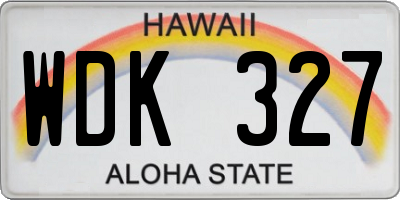 HI license plate WDK327