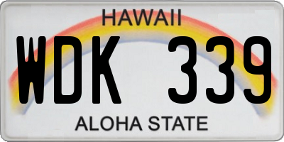 HI license plate WDK339