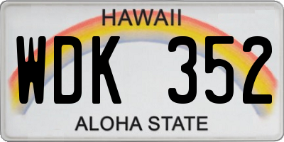 HI license plate WDK352